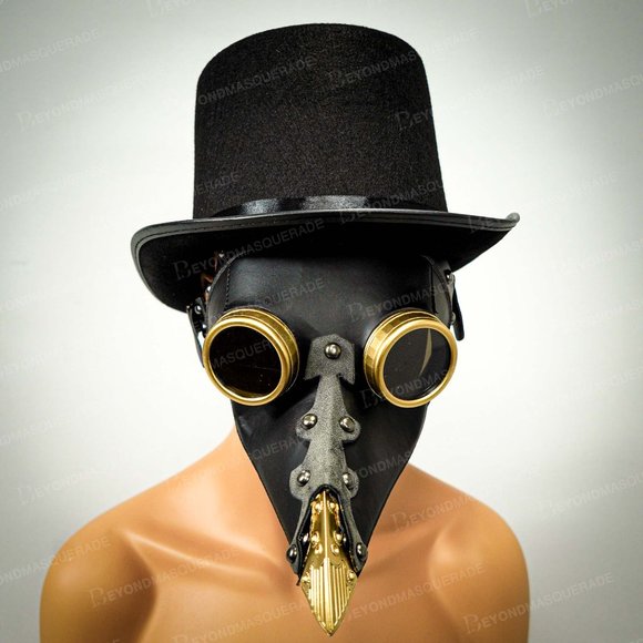 Venice Plague Doctor Costume Masquerade Hat Mask - Picture 4 of 4